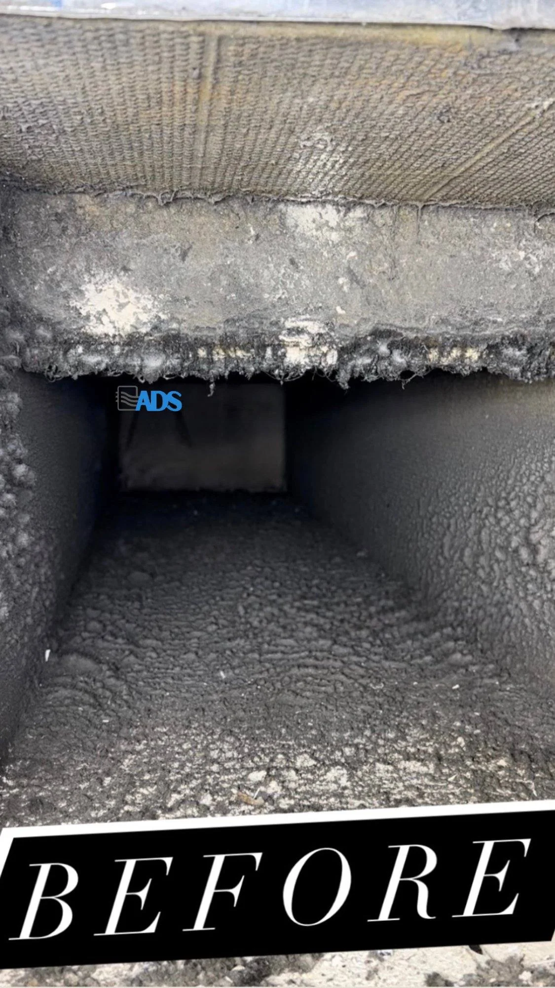 Before air duct cleaning — severely dirty air duct South Florida — Air Duct Specialists LLC