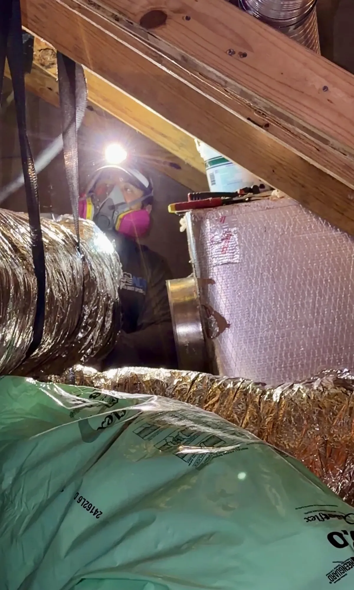 New R-8 rated ductwork material and strapped duct runs in a South Florida attic — Air Duct Specialists LLC